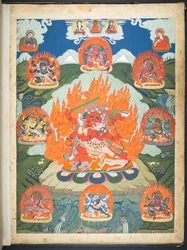 One of 12 drawings depicting Tibetan deities by a Tibetan artist, probably at Lhasa, c.1800