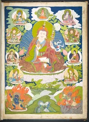 One of 12 drawings depicting Tibetan deities by a Tibetan artist, probably at Lhasa