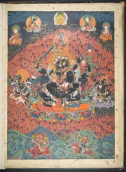 One of 12 drawings depicting Tibetan deities by a Tibetan artist, probably at Lhasa