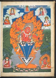 One of 12 drawings depicting Tibetan deities by a Tibetan artist, probably at Lhasa, c.1800