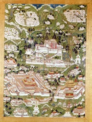 Representation of the City of Lhasa, Tibetan Thai-Ka, Guimet Museum, Paris