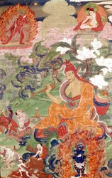 The magician Abhayakava from Bengal, Tibetan Thai-Ka, Musée Guimet, Paris