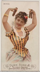 Bones, from the Musical Instruments series N82 for Duke brand cigarettes, 1888