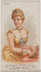 Spinet, from the Musical Instruments series N82 for Duke brand cigarettes, 1888