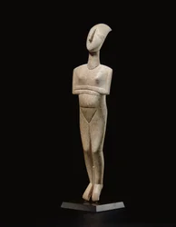 Cycladic reclining female figure, name-piece of the Schuster Master, Early Cycladic II