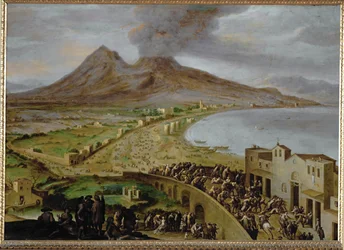 Eruption of Vesuvius, seen from Naples, mid-17th century