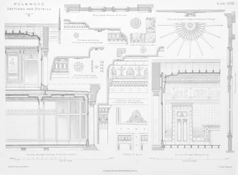 Interior decorative details of Holmwood, Glasgow
