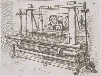 Image of a Man at a Loom, from A Statistical Account of the Barony Parish of Glasgow by James Hopkirk, 1827