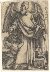 Plate 1: Saint Matthew with His Head Turned in Profile to the Left, a Cherub at Bottom Left, 1541