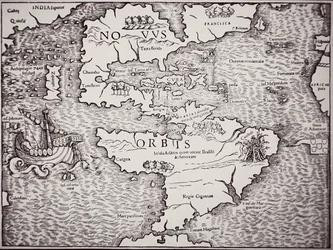 Map of America showing the Atlantic and Pacific Oceans