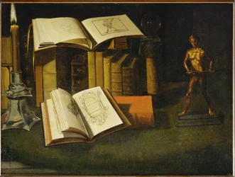 Book, Candle and Statuette
