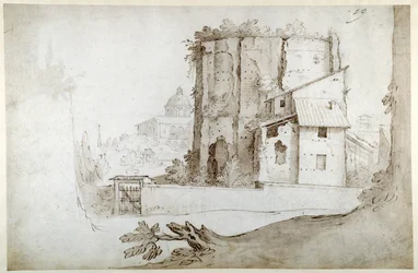 Ruins on the Celio with the church of SS. Giovanni e Paolo