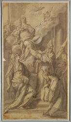 Drawing, Madonna and Saints, ca. 1730