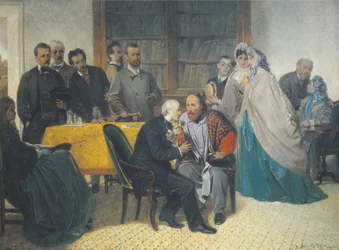 Giuseppe Garibaldi visiting Alessandro Manzoni on 15 March 1862