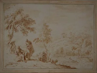 Extensive Pastoral Landscape with Hill-town, c.1720