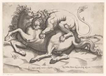 Horse Attacked by a Lion