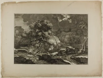 Cart Drawn by Two Pairs of Oxen in a Storm