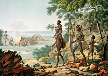 Port Jackson, New Holland: Aboriginal Family, from 