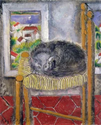 Cat on a Rush Chair