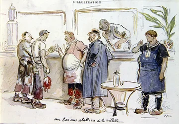 A bar at the Abattoirs de la Villette, c.1925-30