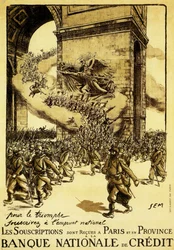 Political Poster. France. 1917. In the Name of Triumph, Subscribe to the National Loan.