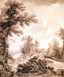 View of the Connetable Obelisk in Gatchina (engraved by Ivan Dmitrievich Telegin)