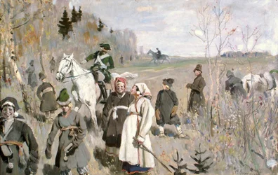 Hunting at the Time of Tsar Peter The Great, 1907