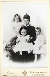 Grand Duchess Xenia Alexandrovna of Russia with children Irina Alexandrovna, Andrei, 1903