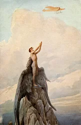 Transport. Aviation. The Dream of Icarus. Icarus and Airplane