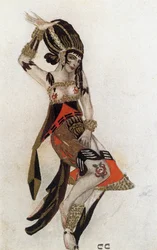 Costume sketch for Salome from the ballet The Tragedy of Salome by Florent Schmitt