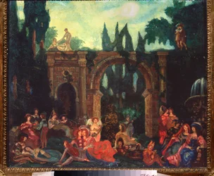 Preparatory Decor for the Play The Decameron by Giovanni Boccaccio