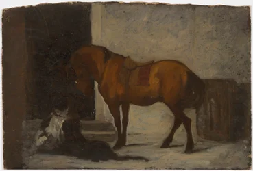 Horse and Two Dogs