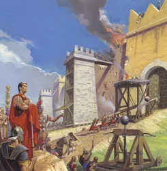 Scipio Aemilianus leading the assault on Carthage