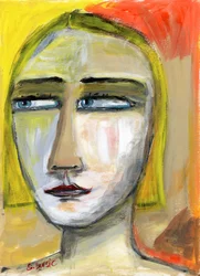 Blue Eyed Pensive Woman