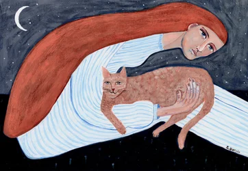 Dreamy Cat Night Embrace