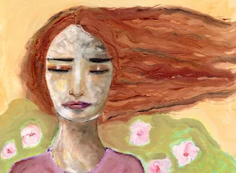 Peaceful Woman Dreaming