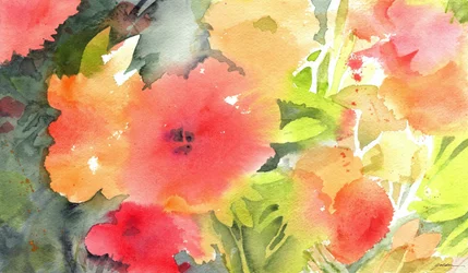 Vibrant Watercolor Garden