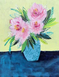 Abstract Pink Floral Bouquet