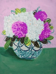 Colorful Hydrangea Vase