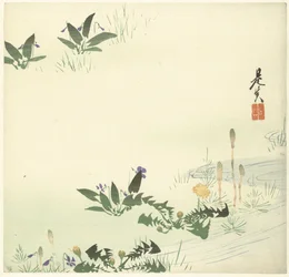 Spring Flowers by a Stream