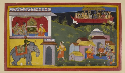 Hanuman Informs Guha, Bharata, and Shatrughna of Rama