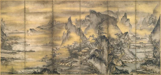 Landscape of the four seasons, one of a pair