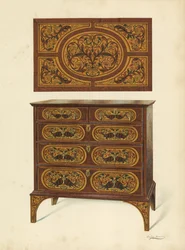 Chest of Drawers Inlaid with Marqueterie