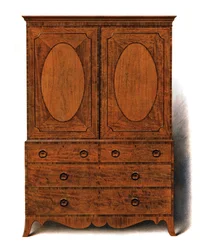 Mahogany and Satinwood Clothes Press