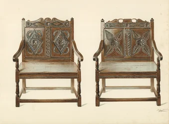 Oak Double Chairs (Welsh), Property of H. Clarence Whaite