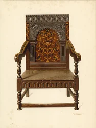 Oak Inlaid Chair