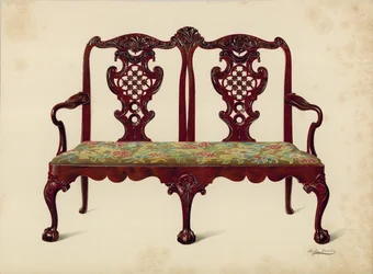 Settee, Property of Miss Mills
