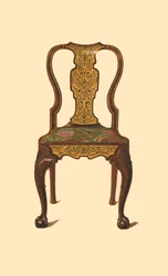 Walnut chair inlaid with marquetry, 1905