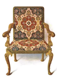 Gilt Chair Covered in Needlework, 1906