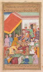 Timur Distributes Gifts from His Grandson, the Prince of Multan